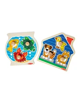 Melissa and Doug Animals Jumbo Knob Wooden Puzzle Set