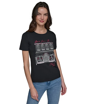 Karl Lagerfeld Paris Women's Shopping Graphic T-Shirt