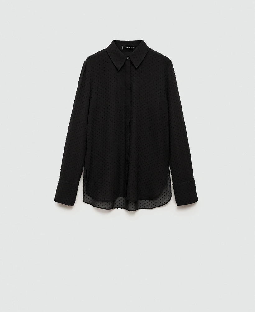 Mango Women's Hidden Buttons Detail Plumeti Shirt