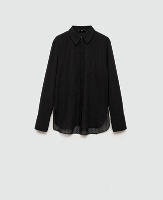 Mango Women's Hidden Buttons Detail Plumeti Shirt