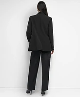 Dkny Women's Ponte Single-Button-Front Twill Blazer