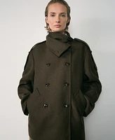 Mango Women's Double-Breasted Wool Coat