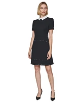 Karl Lagerfeld Paris Women's Collared A-Line Dress