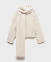 Mango Women's Scarf And Pockets Detail Jacket