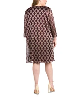 R & M Richards Plus Removable-Jacket Shift Dress