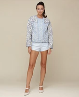 Avec Les Filles Women's Faux-Leather Pitched-Hem Shorts