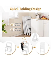 Gouun 4 Pack Resin Folding Chairs with Padded Seat