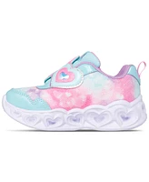 Skechers Toddler Girls Heart Lights - Lovin Reflection Light-Up Fastening Strap Casual Sneakers from Finish Line