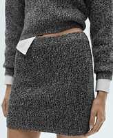 Mango Women's Marbled Knitted Miniskirt