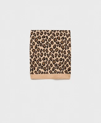 Mango Women's Leopard Knit Skirt