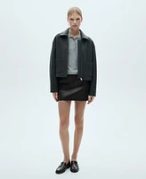 Mango Women's Leather-Effect Miniskirt