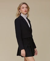 Avec Les Filles Women's Peak-Lapel Cropped Blazer
