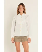 English Factory Women's Bib Collar Detailed Shirt