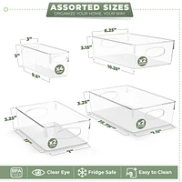 Sorbus Pack Clear Plastic Storage Bins with Handle