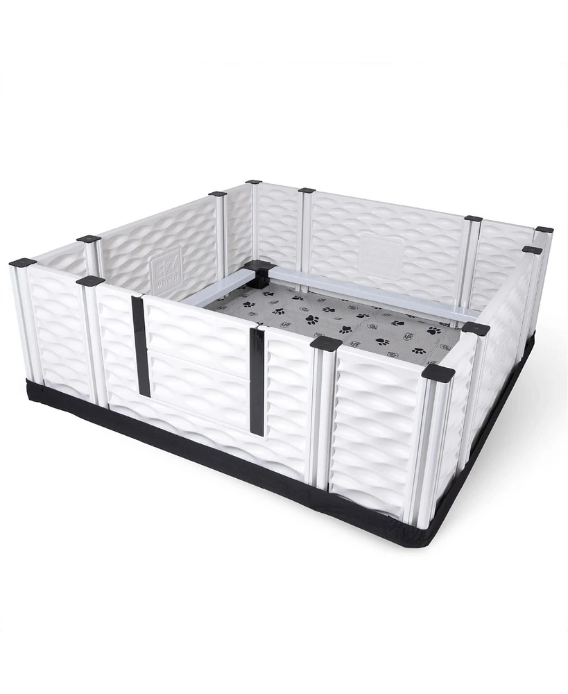 Ezwhelp EZclassic 48" x 48" Puppy Dog Whelping Box Playpen w/Rails & Liner, Gray