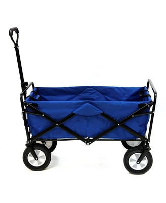 Mac Sports Collapsible Folding Outdoor Utility Garden Camping Wagon Cart, Blue