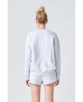 Grey Lab Women's Letter Patch Sweatshirt