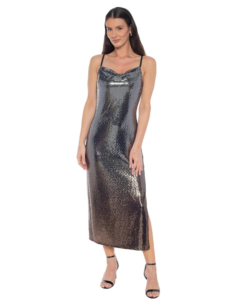 Bebe Women's Ombre Sequin Maxi Slip Dress