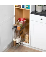 Florida Brands Pull Out Cabinet Organizer 2 Tier with Chrome Finish 8.5 x 21 In