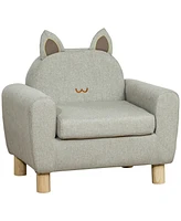 Qaba Cat Ear Backrest Designed Kids Sofa Couch Armchair for Toddlers, Bedroom