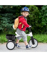 Costway 2-In-1 Kids Tricycle Auxiliary Balance Bike with Detachable Pedals Toddler Tricycle