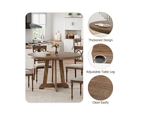 gaomon 47 Inches Wood Round Dining Table, Round Dining Table for 4, Round Kitchen Table