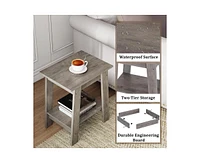 gaomon Side Table, End Table, Nightstand, 2-Tier Storage Shelf, Entryway Table, Sofa Table for Small Space, Living Room, Bedroom