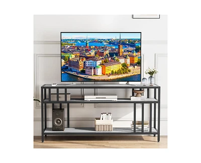 gaomon 65" Tv Stand for Tv up to 75 Inches, Entertainment Center with Open Storage Shelves