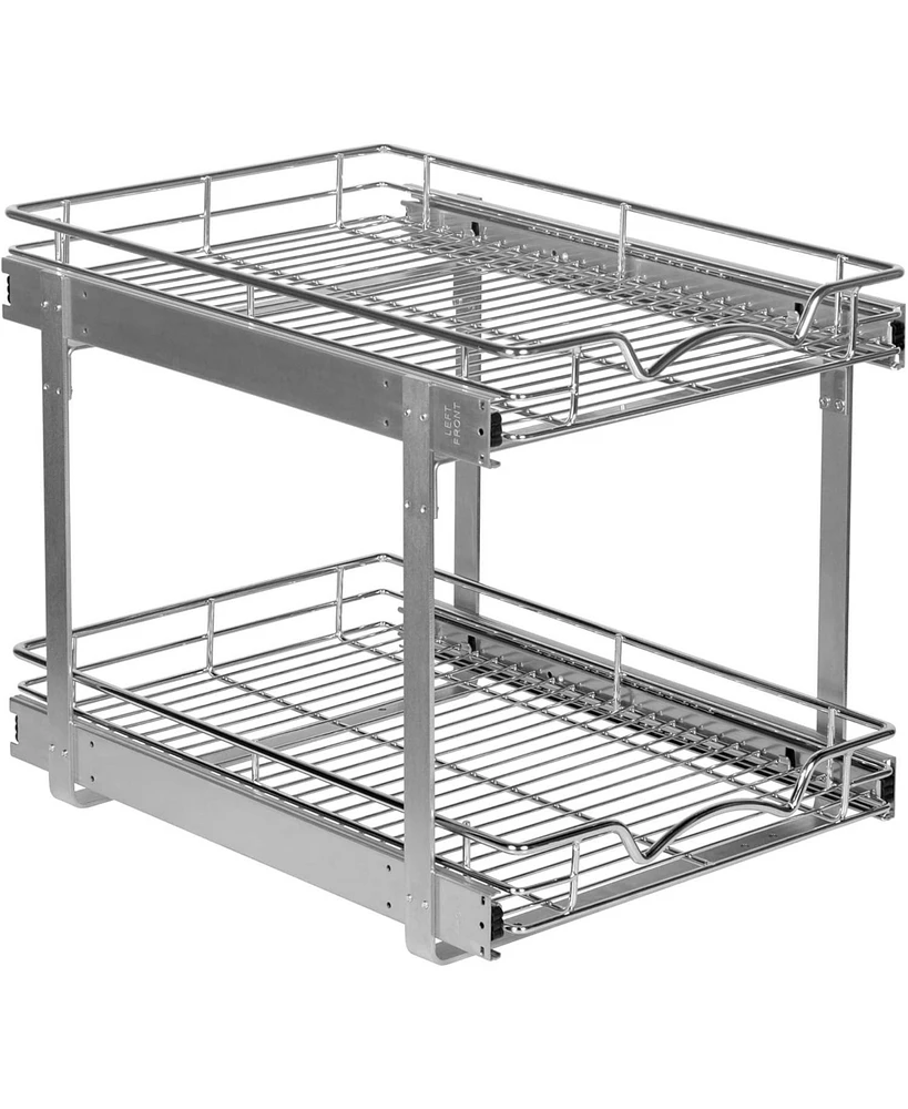 Florida Brands Pull Out Cabinet Organizer 2 Tier with Chrome Finish 15.5 x 21 In
