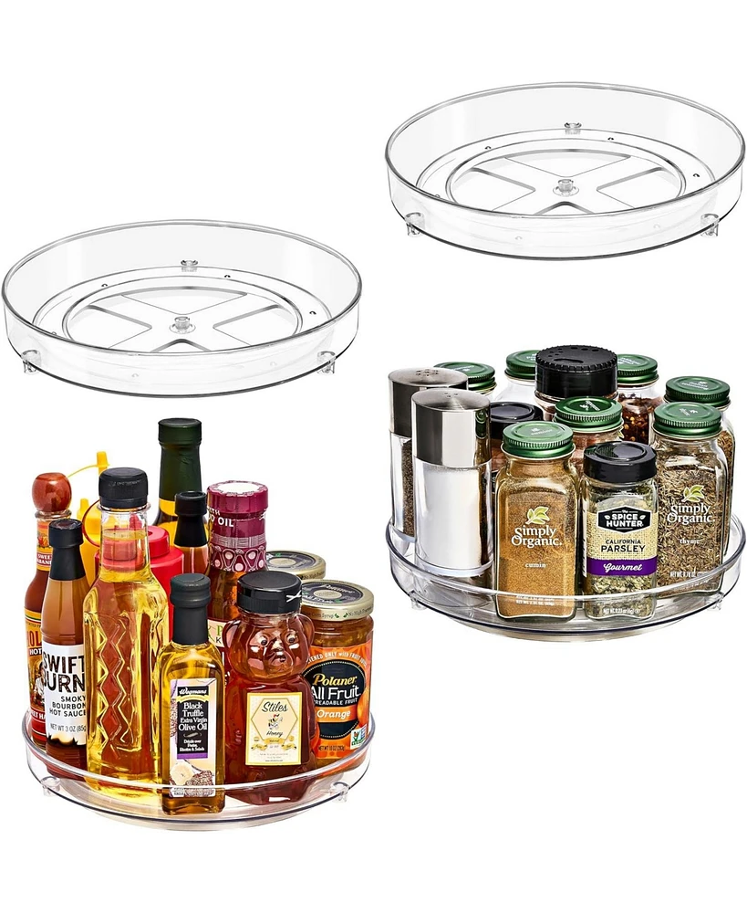 Sorbus Flat Clear Lazy Susan Organizer - 4 pack -