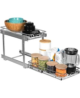 Florida Brands Pull Out Cabinet Organizer 2 Tier with Chrome Finish x 21 In