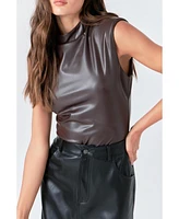 Grey Lab Women's Leather Bodysuit