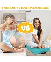 Gouun 6 Pieces 15 Inches Square Toddler Floor Cushions Flexible Soft Foam Seating with Handles