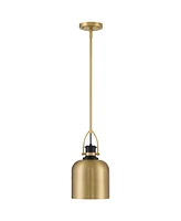 Possini Euro Design Lenoir 7 1/2" Modern Industrial Pendant Ceiling Light Fixture Dining Room Over Table Kitchen Island Foyer Hanging Round Black Brus