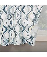 Barker Geometric Semi-Sheer Rod Pocket Kitchen Curtain Valance and Tiers Set