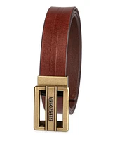 Tommy Hilfiger Men's Flex Stretch Cut Out Plaque Compression Buckle Belt