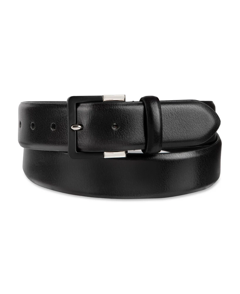 Tommy Hilfiger Men's Genuine Leather Two-Tone Buckle Dress Belt