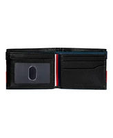 Tommy Hilfiger Men's Rfid Global Stripe Leather Traveler Wallet