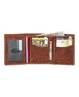 Tommy Hilfiger Men's Rfid Huck Leather Trifold Wallet