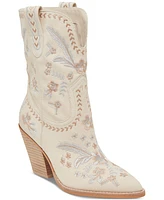 Dolce Vita Women's Jessey Floral Embroidered Heeled Western Dress Boots