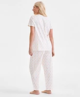 Charter Club Women's 2-Pc. Cotton Printed Cropped Pajamas Set, Created for Macy's