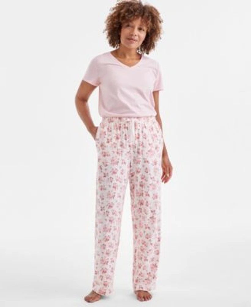Charter Club Womens Sleep Tee Drawstring Pajama Pants Created For Macys