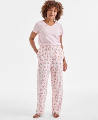 Charter Club Womens Sleep Tee Drawstring Pajama Pants Created For Macys