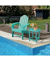Vebreda Outdoor Adirondack Chair with Built-in Cup Holder for Backyard Porch