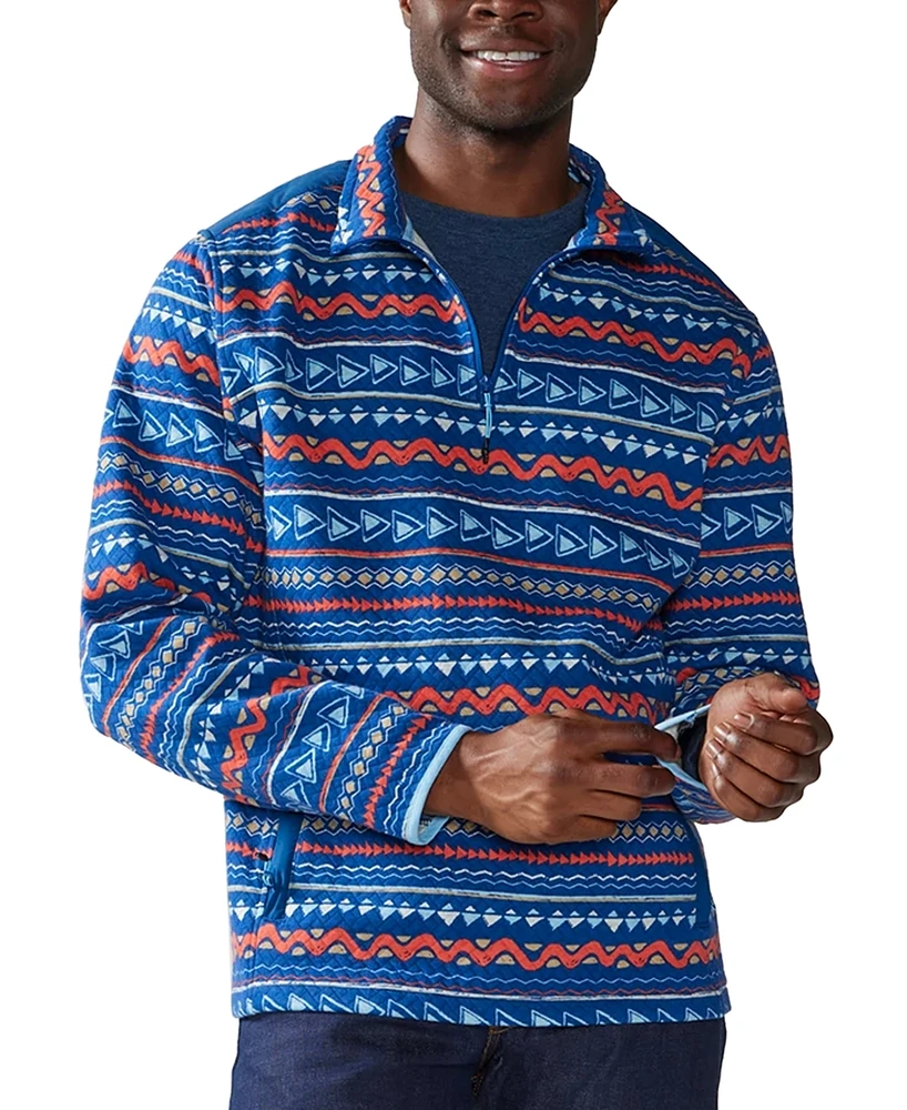 Chubbies Men's Trail Mix Geo-Pattern Quarter-Zip Sweatshirt