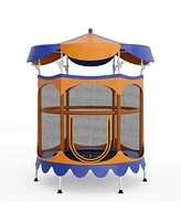 Gouun 64 Inch Kids Trampoline with Detachable Canopy and Safety Enclosure Net