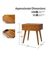 Hulala Home Jacob Mid-Century Modern End Table with Flared Legs