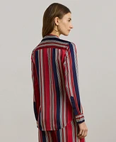 Lauren Ralph Women's Classic-Fit Striped Charmeuse Shirt