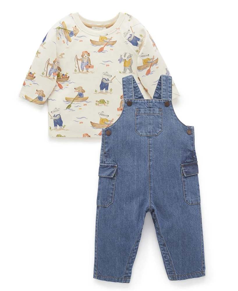 Purebaby Baby Boy Denim Overall Set