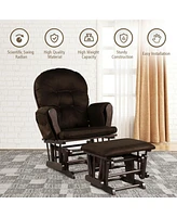 Gymax Baby Nursery Relax Rocker Rocking Chair Glider & Ottoman Set w/ Cushion